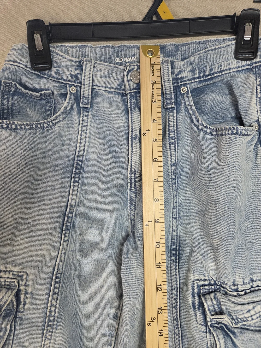 Light Blue Kids' Denim Cargo Jeans